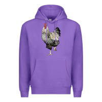 Purple wyandotte rooster Premium Hoodie - LillyAllenDesigns