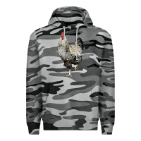 Slate Camo wyandotte rooster Premium Hoodie - LillyAllenDesigns