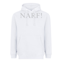 White narf Heavyweight Hoodie - linhVisuals