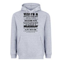 Heather Grey yes i'm a spoiled husband ..awesome wife t shirt Heavyweight Hoodie - linhVisuals
