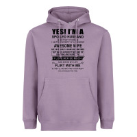 Lavender yes i'm a spoiled husband ..awesome wife t shirt Heavyweight Hoodie - linhVisuals