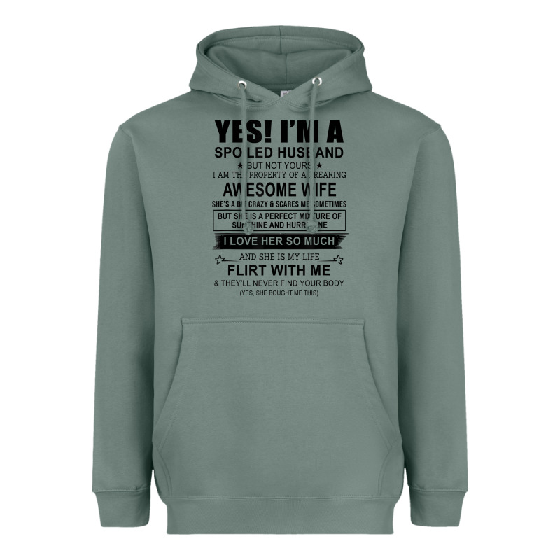 Yes I'm A Spoiled Husband ..awesome Wife T Shirt Heavyweight Hoodie by linhVisuals | Teevron