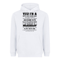 White yes i'm a spoiled husband ..awesome wife t shirt Heavyweight Hoodie - linhVisuals