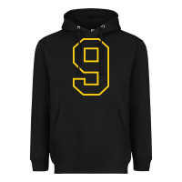 Black number #9 sports jersey uniform Heavyweight Hoodie - linhVisuals