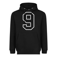 Black number #9 sports jersey uniform Heavyweight Hoodie - linhVisuals