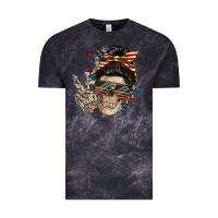 Cloud Black American Mother skull Vintage Tee - FaDigitalArtStudio