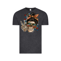 Vintage Black American Mother skull Vintage Tee - FaDigitalArtStudio