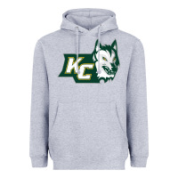 Heather Grey keuka college wolf vectorized Heavyweight Hoodie - linhVisuals