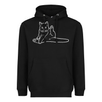 Black cat butt white Heavyweight Hoodie - linhVisuals