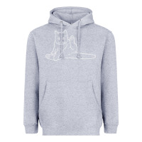 Heather Grey cat butt white Heavyweight Hoodie - linhVisuals