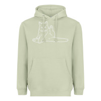 Matcha cat butt white Heavyweight Hoodie - linhVisuals