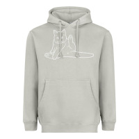 Moon Dust cat butt white Heavyweight Hoodie - linhVisuals