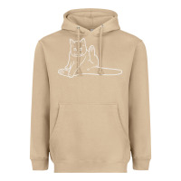 Mushroom cat butt white Heavyweight Hoodie - linhVisuals