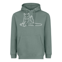 Sage cat butt white Heavyweight Hoodie - linhVisuals