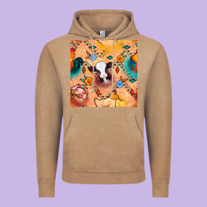 Western Farm Animals Seamless Pattern Vintage Hoodie Designed By Bundleandbundleshop