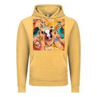 Vintage Mustard western farm animals seamless pattern Vintage Hoodie - BundleAndBundleShop