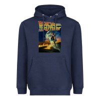 Navy back to the future vintage Heavyweight Hoodie - linhVisuals