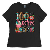 Black hundred days of coffee and chaos Ladies Tee - OliviaCreatesArt