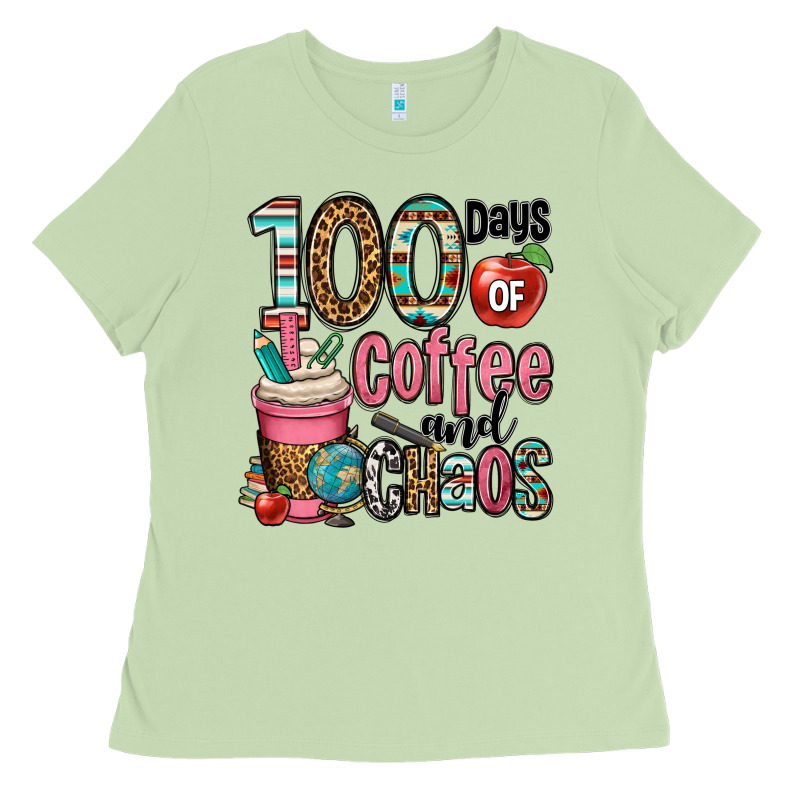 Hundred Days Of Coffee And Chaos Ladies Tee by OliviaCreatesArt | Teevron