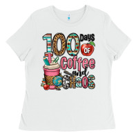 White hundred days of coffee and chaos Ladies Tee - OliviaCreatesArt