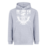 Heather Grey delorean machine Heavyweight Hoodie - linhVisuals