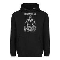 Black schwarzenegger arnie Heavyweight Hoodie - linhVisuals