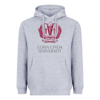 Heather Grey education of loma linda Heavyweight Hoodie - linhVisuals