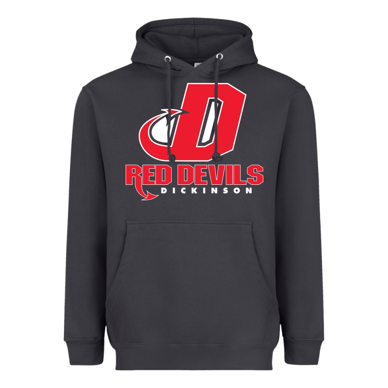 Red De Dickinson College Vectorized Heavyweight Hoodie by linhVisuals | Teevron