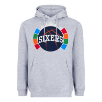 Heather Grey sixers basketball Heavyweight Hoodie - linhVisuals