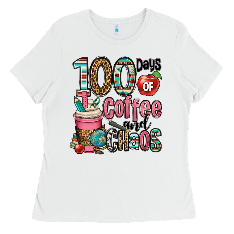 Hundred Days Of Coffee And Chaos Ladies Tee by OliviaCreatesArt | Teevron