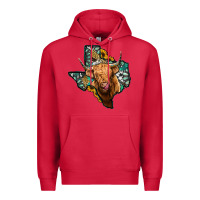 Cardinal texas map highland cow Premium Hoodie - Jasminsmagicworld
