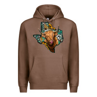 Chestnut texas map highland cow Premium Hoodie - Jasminsmagicworld