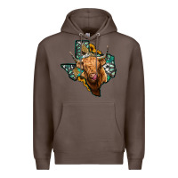 Coffee texas map highland cow Premium Hoodie - Jasminsmagicworld