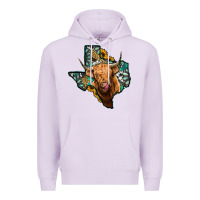 Lilac texas map highland cow Premium Hoodie - Jasminsmagicworld