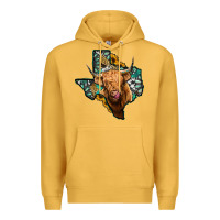 Mustard texas map highland cow Premium Hoodie - Jasminsmagicworld