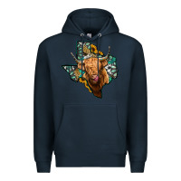 Navy texas map highland cow Premium Hoodie - Jasminsmagicworld