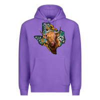 Purple texas map highland cow Premium Hoodie - Jasminsmagicworld