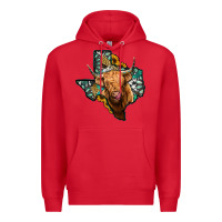 Red texas map highland cow Premium Hoodie - Jasminsmagicworld
