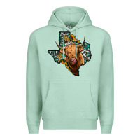 Seafoam texas map highland cow Premium Hoodie - Jasminsmagicworld