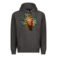 Smoke texas map highland cow Premium Hoodie - Jasminsmagicworld