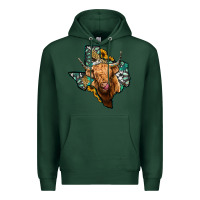 Sports Green texas map highland cow Premium Hoodie - Jasminsmagicworld