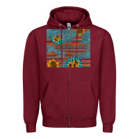 Burgundy sunflower gemstone serape tumbler Zipper Hoodie - AdoDesignShop