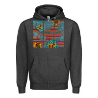 Charcoal Heather sunflower gemstone serape tumbler Zipper Hoodie - AdoDesignShop
