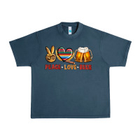 Midnight Navy peace love beer bbs Urban Heavy Tee - BundleAndBundleShop