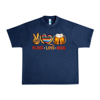Navy peace love beer bbs Urban Heavy Tee - BundleAndBundleShop