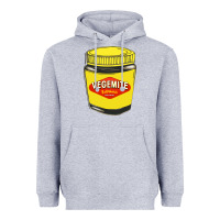 Heather Grey vegemite Heavyweight Hoodie - linhVisuals