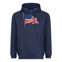 Navy American flag Heavyweight Hoodie - linhVisuals