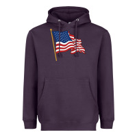 Plum American flag Heavyweight Hoodie - linhVisuals