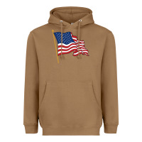 Toasted Coconut American flag Heavyweight Hoodie - linhVisuals