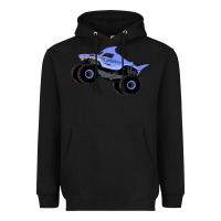 Black Monster Truck Megalodon Heavyweight Hoodie - linhVisuals